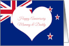 Happy Anniversary Mummy and Daddy with New Zealand Theme card