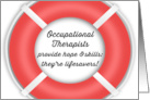 Occupational Therapists are Lifesavers with Bold Rescue Ring Design card