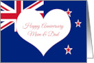 Happy Anniversary for New Zealand Mum and Dad card