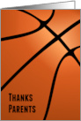Thanks Basketball Parents with Elegant Bold Design card