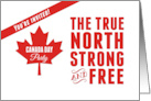 Canada Day Party Invitation with The True North Strong and Free Phrase card