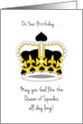 Bridge Player’s Birthday with Royal Queen of Spades Crown card