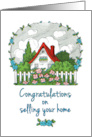 Congratulations on Selling Your Home with Quaint House and Garden card