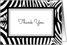 Thank You Blank Note with Zebra Stripes with Blank Inside card