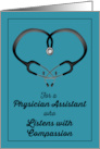 Turquoise Thank you to Physician Assistant Who Listens with Compassion card