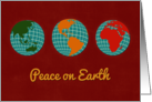 Peace on Earth with World Maps and Vibrant Retro Colors card