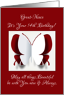 Great Niece’s 14th Birthday and White Butterfly Cut Out Effect on Red card