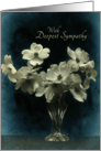 With Deepest Sympathy for Your Loss with Elegant Dogwood on Blue card