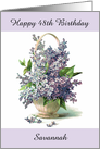 Personalized Happy Birthday with Custom Age and Gorgeous Lilacs card