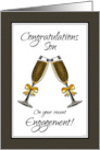 Congratulations Son on Your Recent Engagement with Champagne Toast card