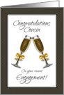 Congratulations Cousin on Your Recent Engagement with Champagne Toast card