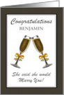 Congratulations She Said She Would Marry You with Customized Name card