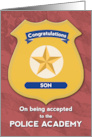 Congratulations Son on Being Accepted to Police Academy card