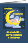 Congrats Brother You’re Expecting a Boy with Cute Moon Stars Theme card