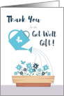 Thank You for the Get Well Gift with Watering Can and Flowers Design card