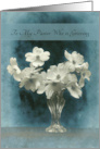 To My Pastor Who is Grieving with White Dogwood on Elegant Blue card