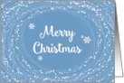 Merry Christmas with Cheerful Swirling Snow with Blue Sky card