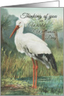 Thinking of You on World Wetlands Day with Pretty White Stork in Marsh card