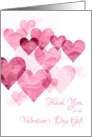 Thank You for Valentine’s Day Gift with Lots of Pink Hearts Design card