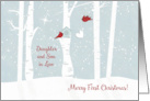 Merry First Christmas to Daughter and Son in Law with Love Birds card