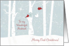 Merry First Christmas to My Wonderful Husband with Love Birds card