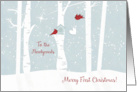 Merry First Christmas to the Newlyweds with Love Birds and Night Scene card