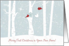 Merry First Christmas in Your New Home with Night Forest Scene card
