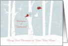 Merry First Christmas in Your New Home with Custom Names Love Birds card