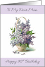 Mum’s 90th Birthday with Nostalgic Vintage Purple Lilacs in Basket card