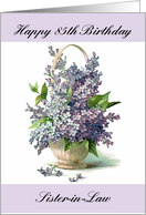 Sister-in-Law’s 85th Birthday with Pretty Purple Lilacs and Basket card