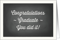 Congratulations Graduate With Retro Chalkboard Design card