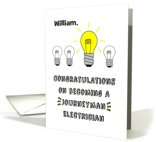 Congratulations Journeyman Electrician with Customized Front card