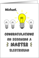 Congratulations on Becoming Master Electrician with Customized Front card