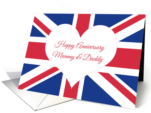 Happy Anniversary Mummy & Daddy, British Flag card (1074056)
