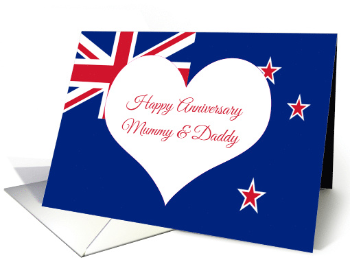 Happy Anniversary Mummy and Daddy with New Zealand Theme card