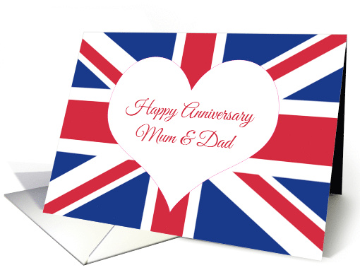 Happy Anniversary Mum and Dad with Colorful British Theme card