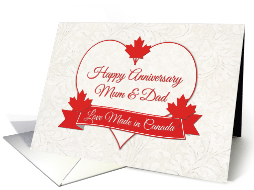 Anniversary for Canadian Mum and Dad with Maple Leaves card (1076450)