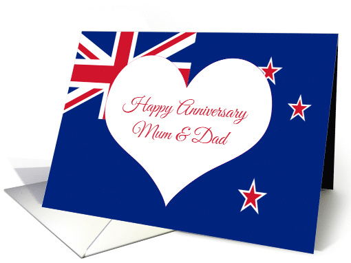 Happy Anniversary for New Zealand Mum and Dad card (1076462)