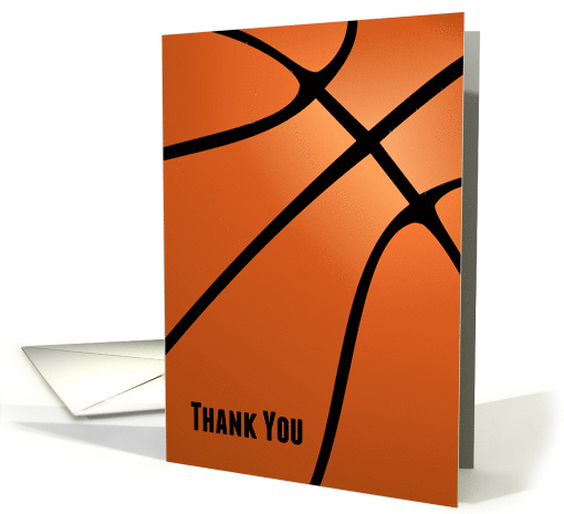 Blank Thank You Card with Basketball Theme and Elegant Design card