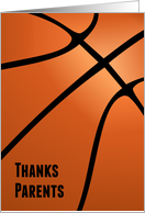 Thanks Basketball Parents with Elegant Bold Design card