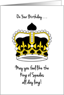 Bridge Player’s Birthday with King of Spades Crown card