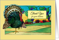 Thank You for Your Business with Art Deco Rural Thanksgiving Theme card