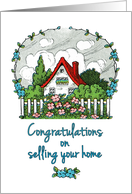 Congratulations on Selling Your Home with Quaint House and Garden card