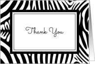 Thank You Blank Note with Zebra Stripes with Blank Inside card