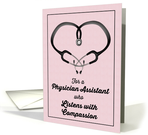 Pink Thank You to Physician Assistant Who Listens with Compassion card