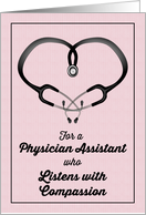 Pink Thank You to Physician Assistant Who Listens with Compassion card