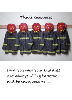 Firefighter's Birthday with Firefighter Suits and Funny Comment