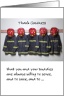 Firefighter’s Birthday with Firefighter Suits and Funny Comment card