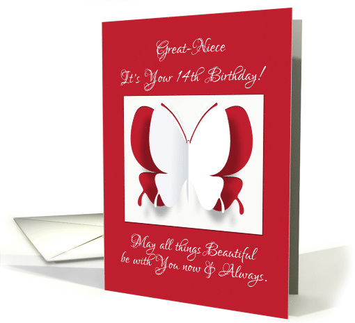 Great Niece's 14th Birthday and White Butterfly Cut Out... (1221398)