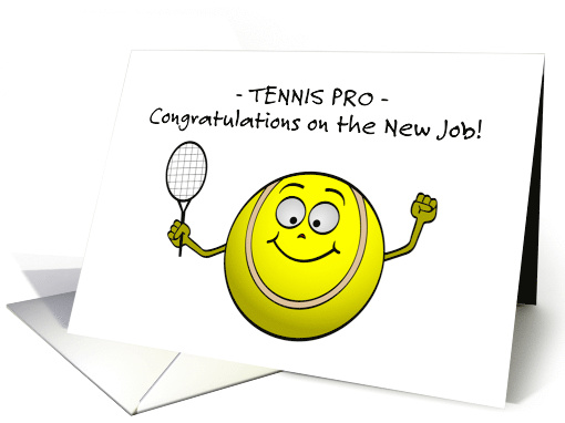 Tennis Pro Congratulations on the New Job with Cartoon... (1281258)